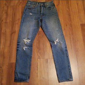 Levi’s Destructed High Rise Selvedge Skinny